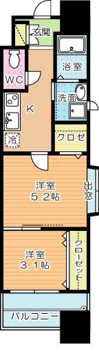 ギャラン竪町Ｎｅｏ（ギャラン竪町ネオ） 1930号室 間取り