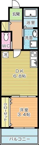 ギャラン竪町Ｎｅｏ（ギャラン竪町ネオ） 2027号室 間取り