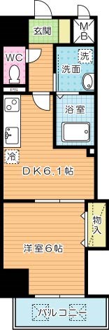 THE　SQUARE・Suite　Residence（ザ・スクエアスイートレジデンス） 607号室 間取り