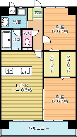 ＫＳＫ中井コアプレイス 402号室 間取り