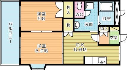 ビッグフォレスト壱番館 201号室 間取り