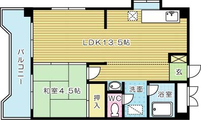 サンライズ片野 505号室 間取り