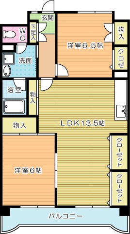 グランドハイツ村上 403号室 間取り