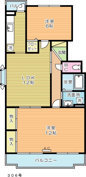 プレジデントタカヤ３ 306号室 間取り