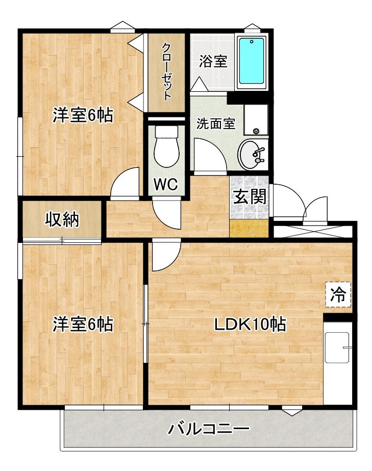 グローリー中村 105号室 間取り