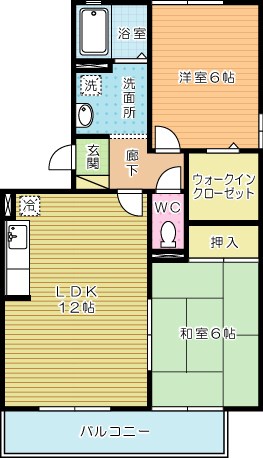 リバーフィールドⅡ  201号室 間取り