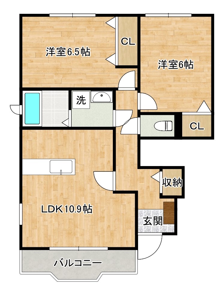 クリスマスローズⅡ 101号室 間取り