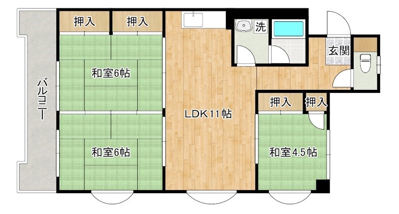 オアシス若園Ⅲ 307号室 間取り
