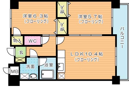 フィオレンティーナ 602号室 間取り