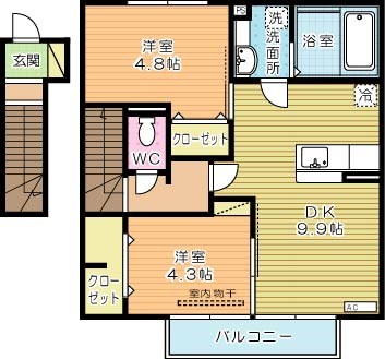 アルウェット  205号室 間取り