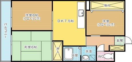 スカイコーポホウシュウエイト小倉南 間取り図