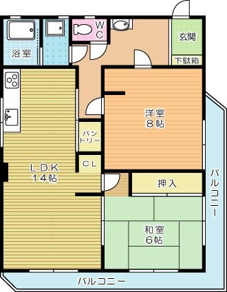 リ・エクラⅡ 406号室 間取り