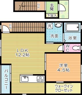 クレイン上葛原 201号室 間取り