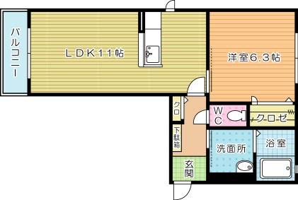 ウィステリア神岳Ａ棟 203号室 間取り