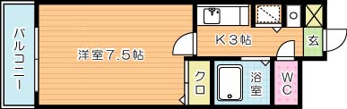 アルカンシェル 208号室 間取り
