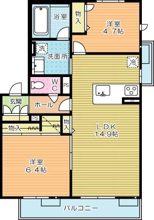 Ｈａｌｅ　Ｐｕｅｏ（ハレ　プエオ） 201号室 間取り