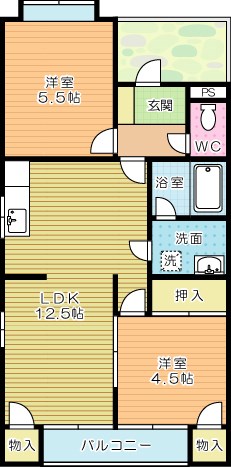 プレステージ霧ヶ丘 102号室 間取り