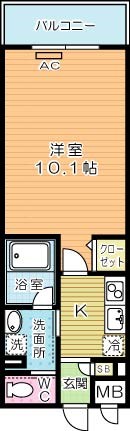 ニシコービルディング門司 106号室 間取り