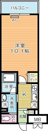 ニシコービルディング門司 406号室 間取り