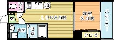 クレシア中島 202号室 間取り