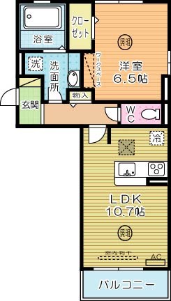 D-room柳町 101号室 間取り