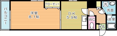 プレステージ小倉 507号室 間取り