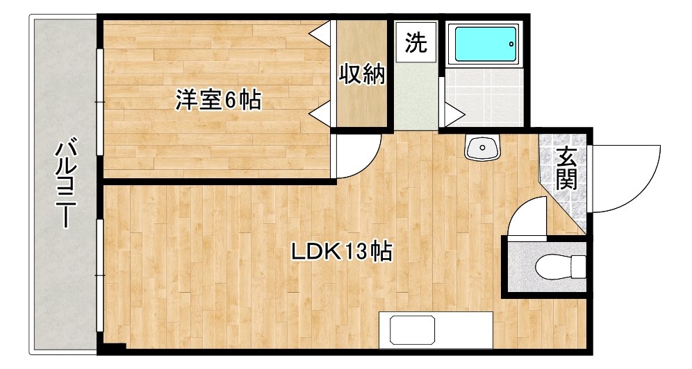 プリンセス片野Ⅰ  702号室 間取り
