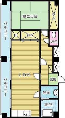 砂津ハイツ  603号室 間取り