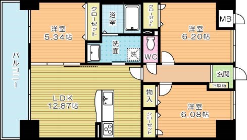 メディアパークⅧ （メディアパークエイト） 505号室 間取り