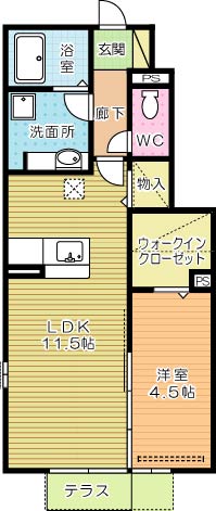 ラシーヌＹｕｇａｗａ　B棟 103号室 間取り