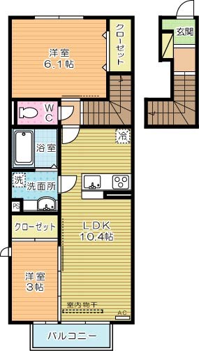 ルミナス須賀 205号室 間取り