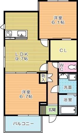 ＰＲＥＭＩＡＧＥ緑ヶ丘Ⅱ(プレミアージュ緑ヶ丘Ⅱ)   201号室 間取り