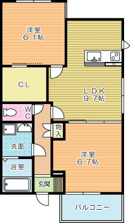 ＰＲＥＭＩＡＧＥ緑ヶ丘Ⅱ(プレミアージュ緑ヶ丘Ⅱ)  202号室 間取り