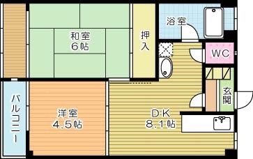 第１２小倉三萩野ＩＲ　ＢＬＤ．   1008号室 間取り