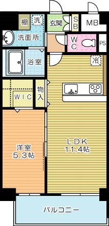 サンビーム三萩野駅前  間取り図