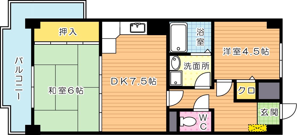 陣山スカイマンション 601号室 間取り