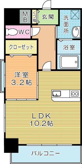 アンレーヴ門司駅前 1101号室 間取り
