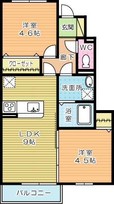 フォレストハイム 102号室 間取り