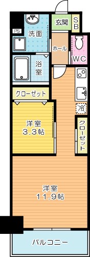 ERUZA　GLANZ中津口（エルザグランツ中津口） 303号室 間取り