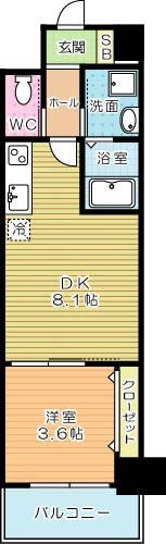 ERUZA　GLANZ中津口（エルザグランツ中津口）  705号室 間取り