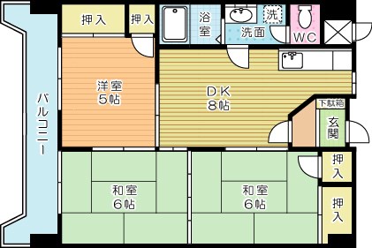 コーポ森川 603号室 間取り