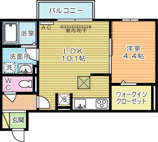 トレス若園館 103号室 間取り