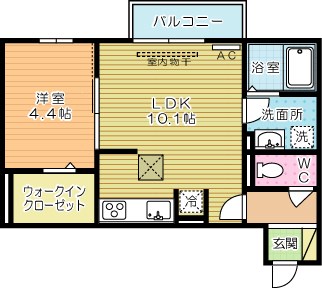 トレス若園館 107号室 間取り