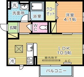 トレス若園館 110号室 間取り