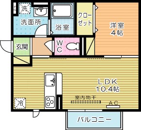 トレス若園館 205号室 間取り