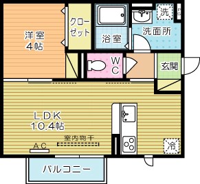 トレス若園館 206号室 間取り