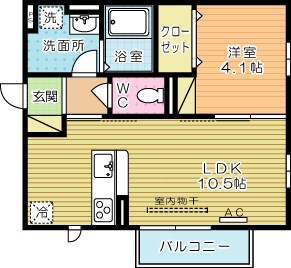 トレス若園館 210号室 間取り