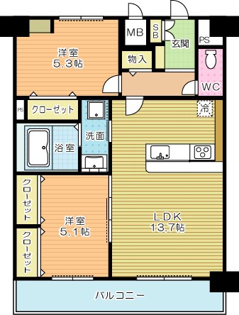 LEGEND紺屋町（レジェンド紺屋町） 1303号室 間取り