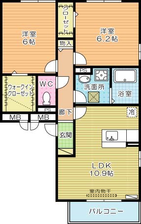 エトワール中井 205号室 間取り