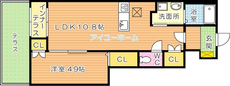 プライムライズ 102号室 間取り